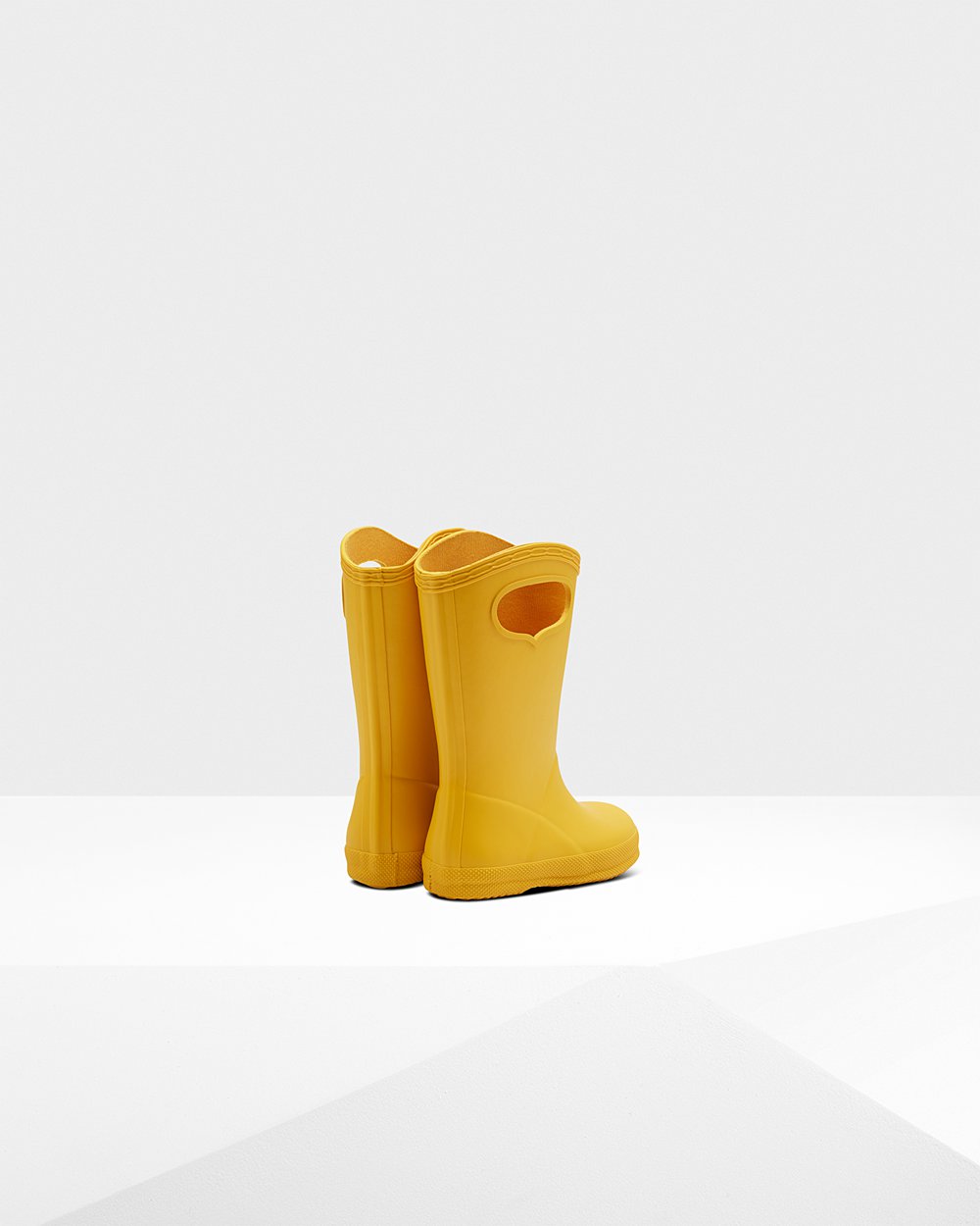 Kids Rain Boots - Hunter Original First Classic Grab Handle (53EWSZBAG) - Yellow